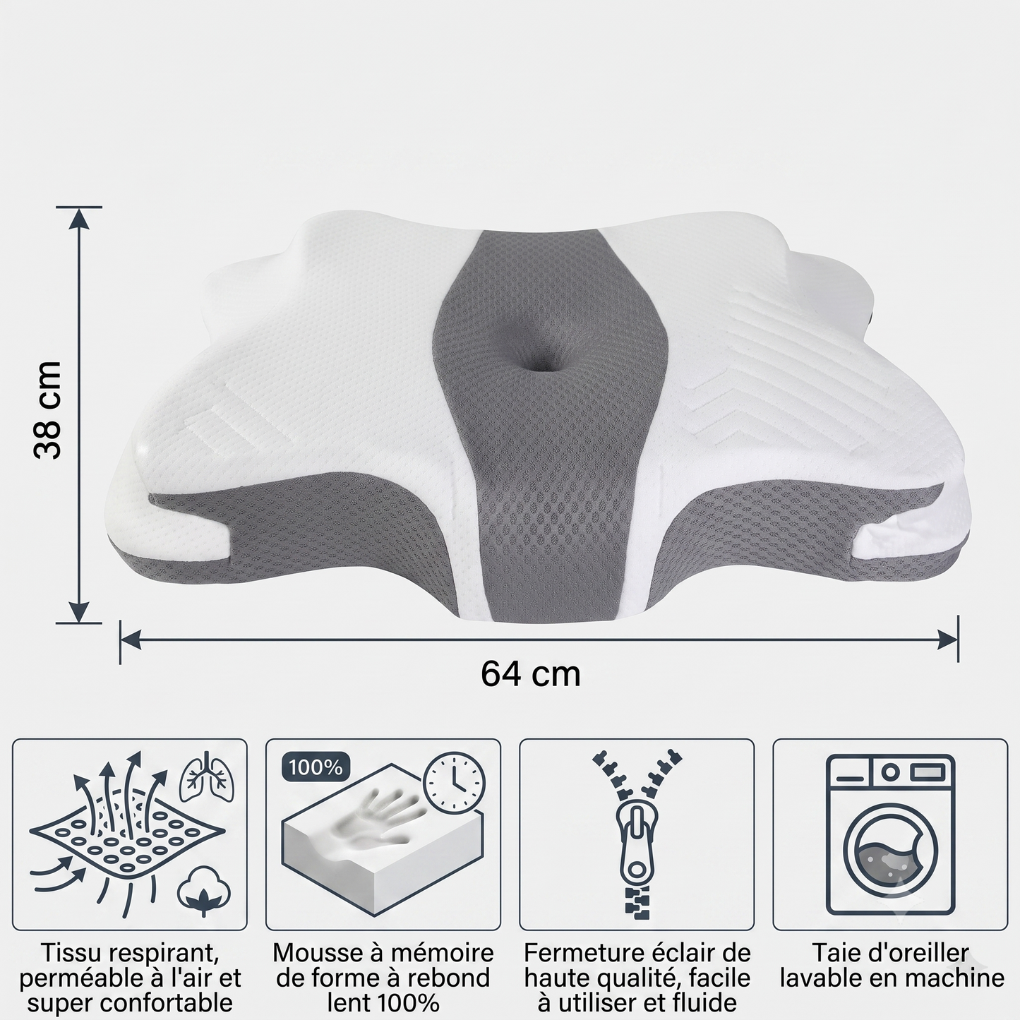 PhysioRest – L’Oreiller ergonomique à Soutien Cervical Actif
