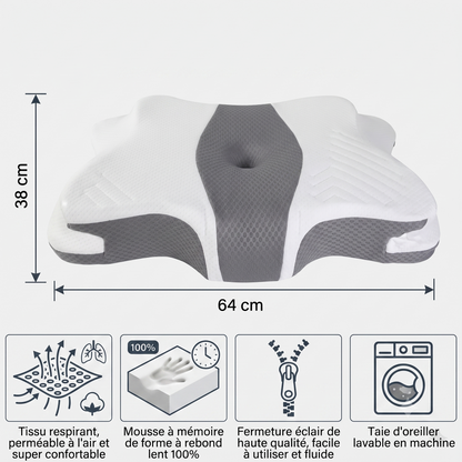 PhysioRest – L’Oreiller ergonomique à Soutien Cervical Actif
